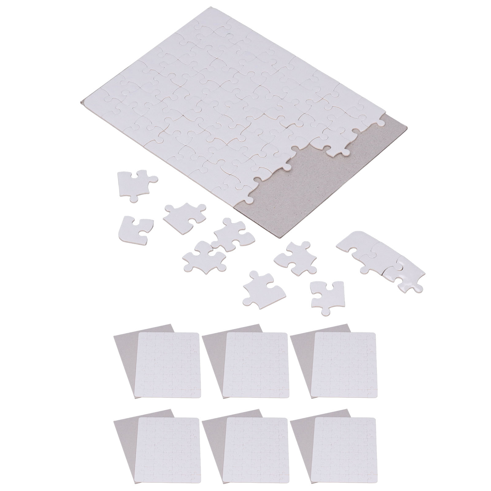 Puzzle Blank White - 6 conjuntos de quebra-cabeças em branco